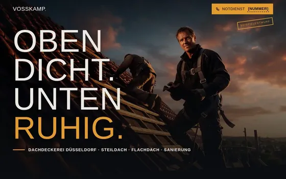 Beispielentwurf einer Website für Dachdecker
