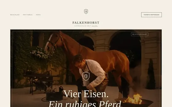 Beispielentwurf einer Website für Hufschmied