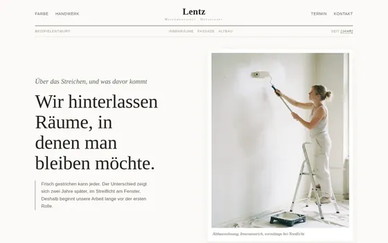 Beispielentwurf einer Website für Maler