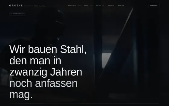 Beispielentwurf einer Website für Metallbau